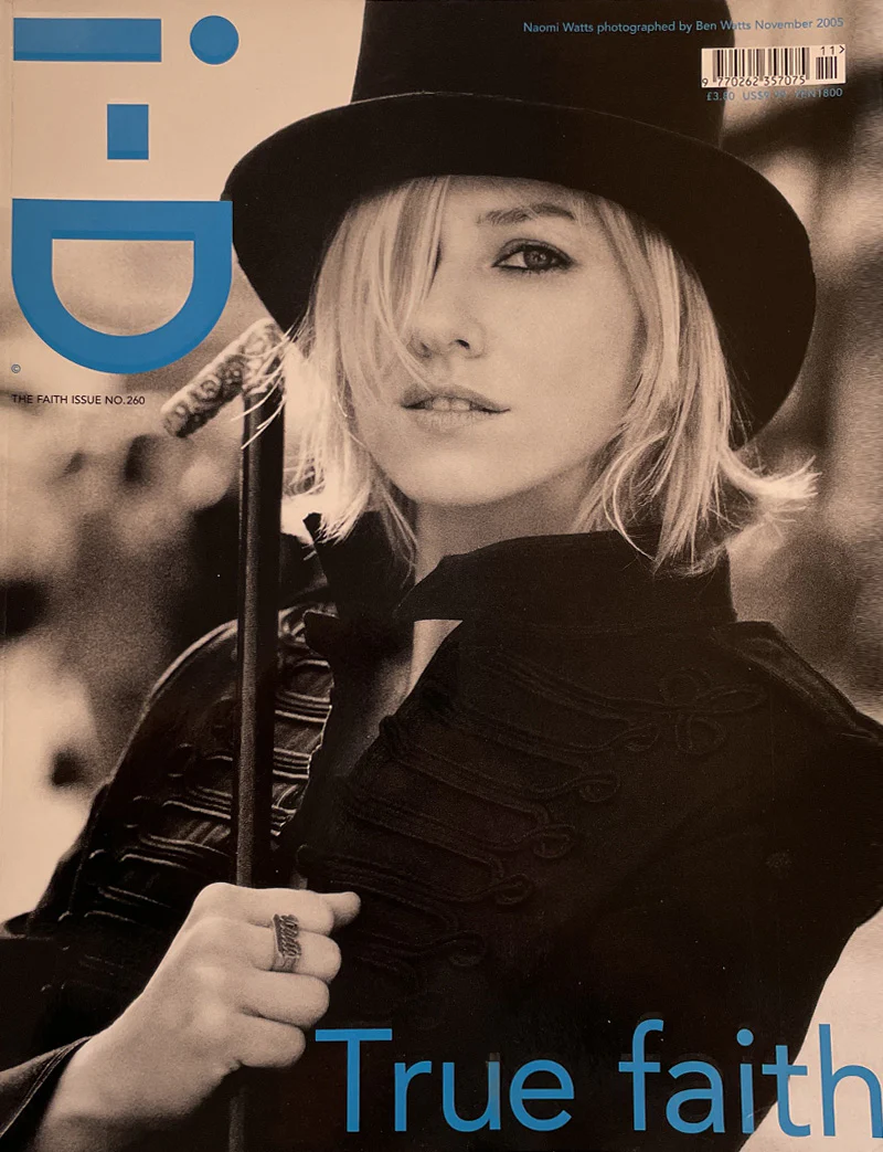Naomi Watts on the cover of I-D magazine. 